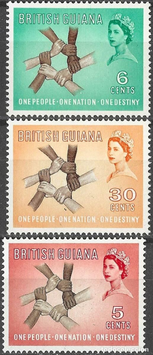 Sellos: BRITISH GUIANA/1961/MH/SC#268-70/ 4&ordf; SEMANAL ANUAL DE HISTORIA Y CULTURA/ QEII/ FULL SET
