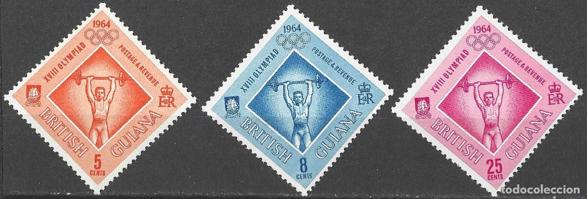 Sellos: BRITISH GUIANA/1964/MH/SC#290-2/ JUEGOS OLIMPICOS ED VERANO TOKYO/ FULL SET