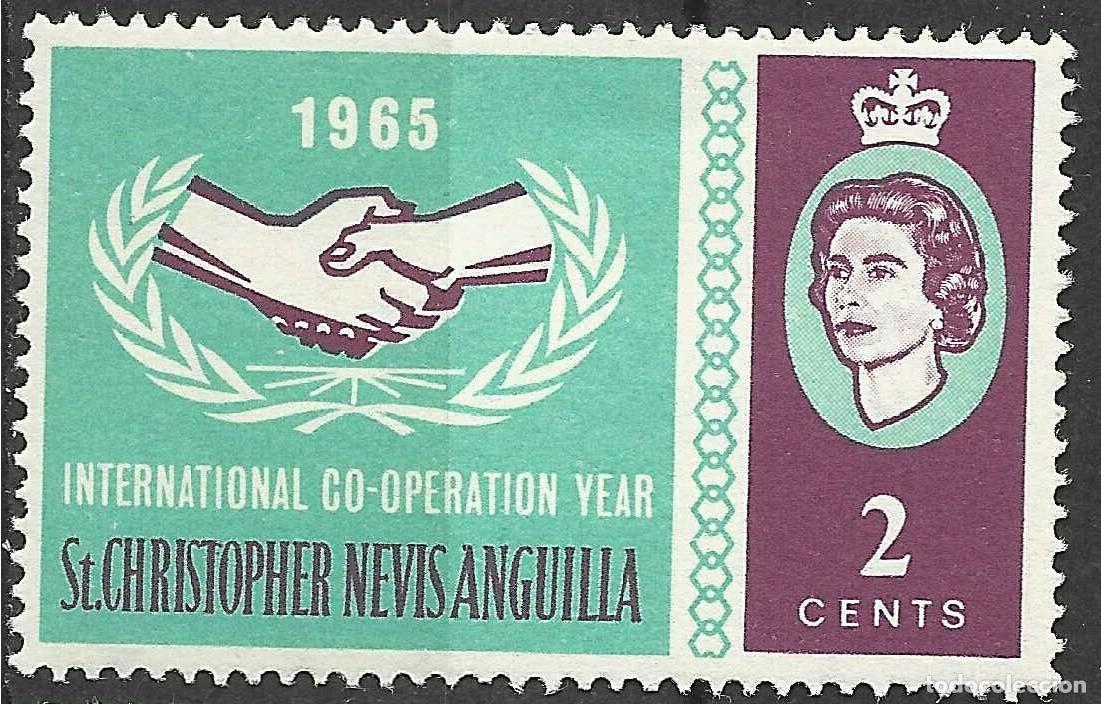 Sellos: ST. KITTS & NEVIS/1965/MNH/SC#165/ EMISION A&Ntilde;O INTL. DE LA COOPERACION / 2c