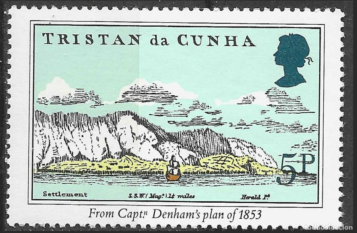 Sellos: TRISTAN DA CUNHA/1981/MNH/SC#290/ CAPT DENHAM/ BARCO/ 5p