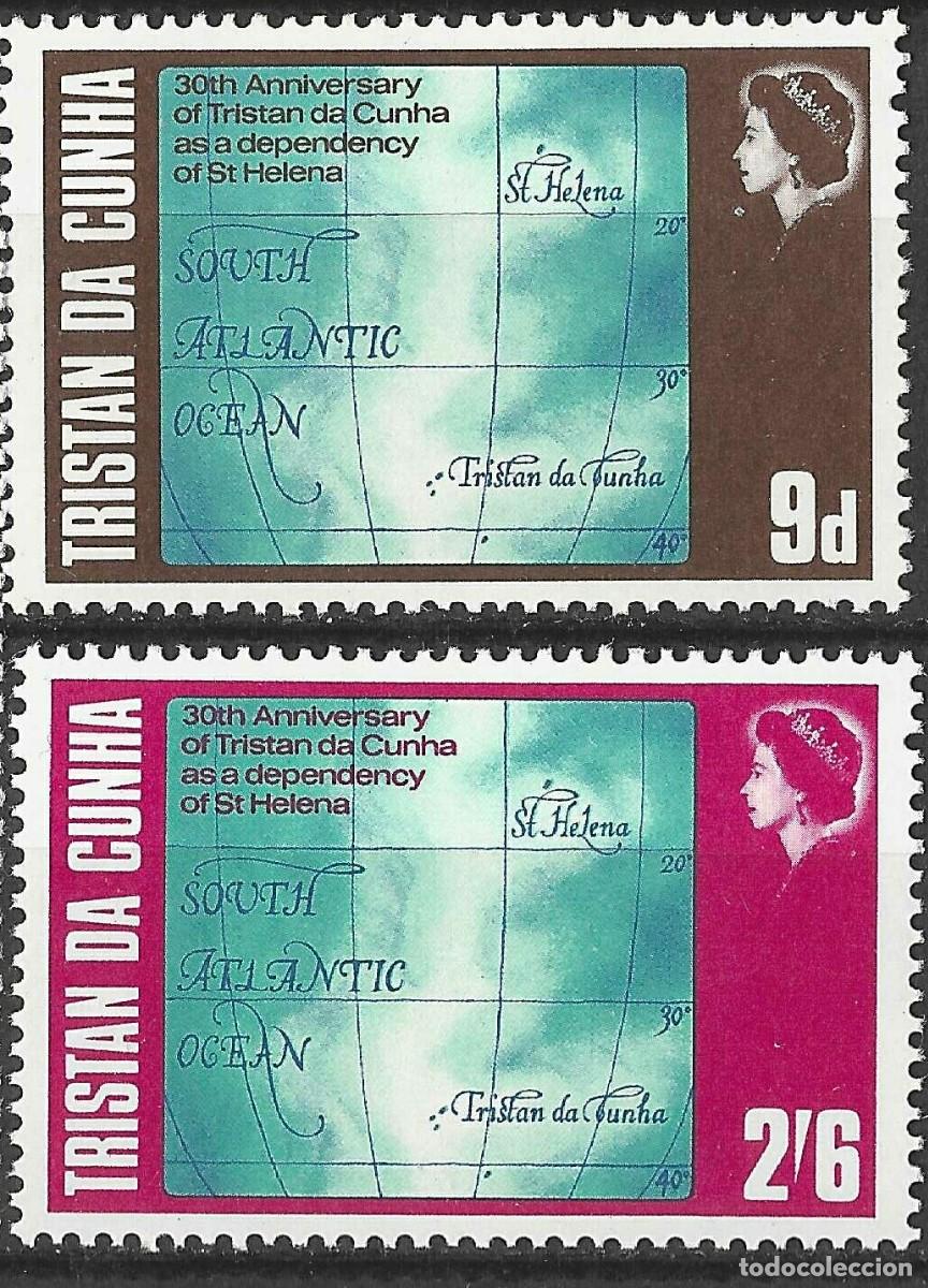 Sellos: TRISTAN DA CUNHA/1968/MNH/SC#121, 123/ 30&ordm; ANIV. TRISTAN DA CUHNA DEPENDIENTE DE ST. HELENA/ 2v/4v