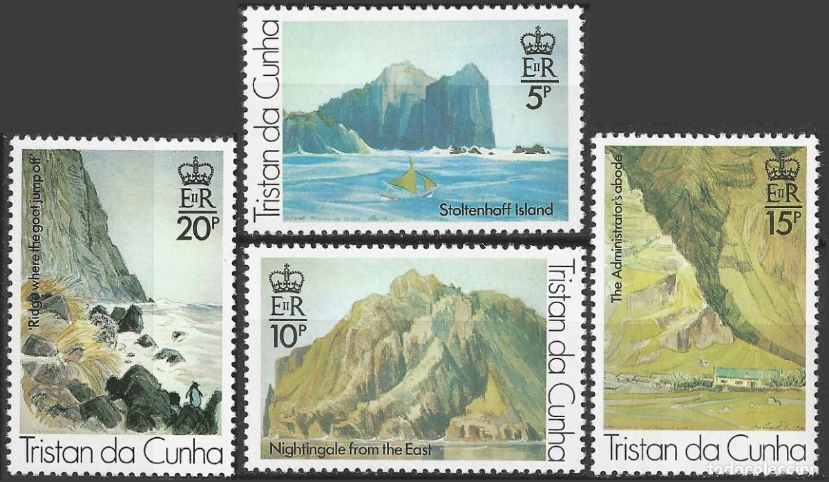 Sellos: TRISTAN DA CUNHA/1980/MNH/SC#268-71/ PINTYRAS / SKETCHES POR ROLAND SVENSSON)