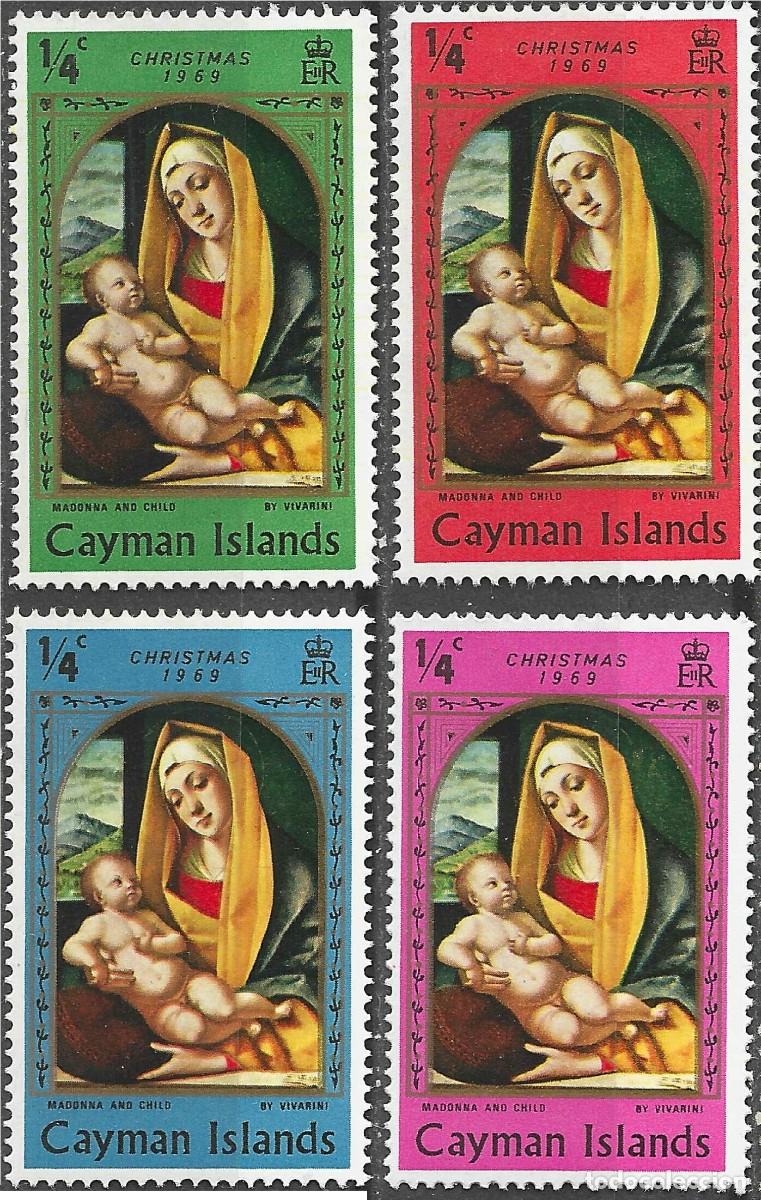 Sellos: CAYMAN ISLANDS/1969/MH/SC#242-5/ NAVIDADES/ VIRGEN Y NI&Ntilde;O POR ALVIDE VIVARINI/ 4v/9v