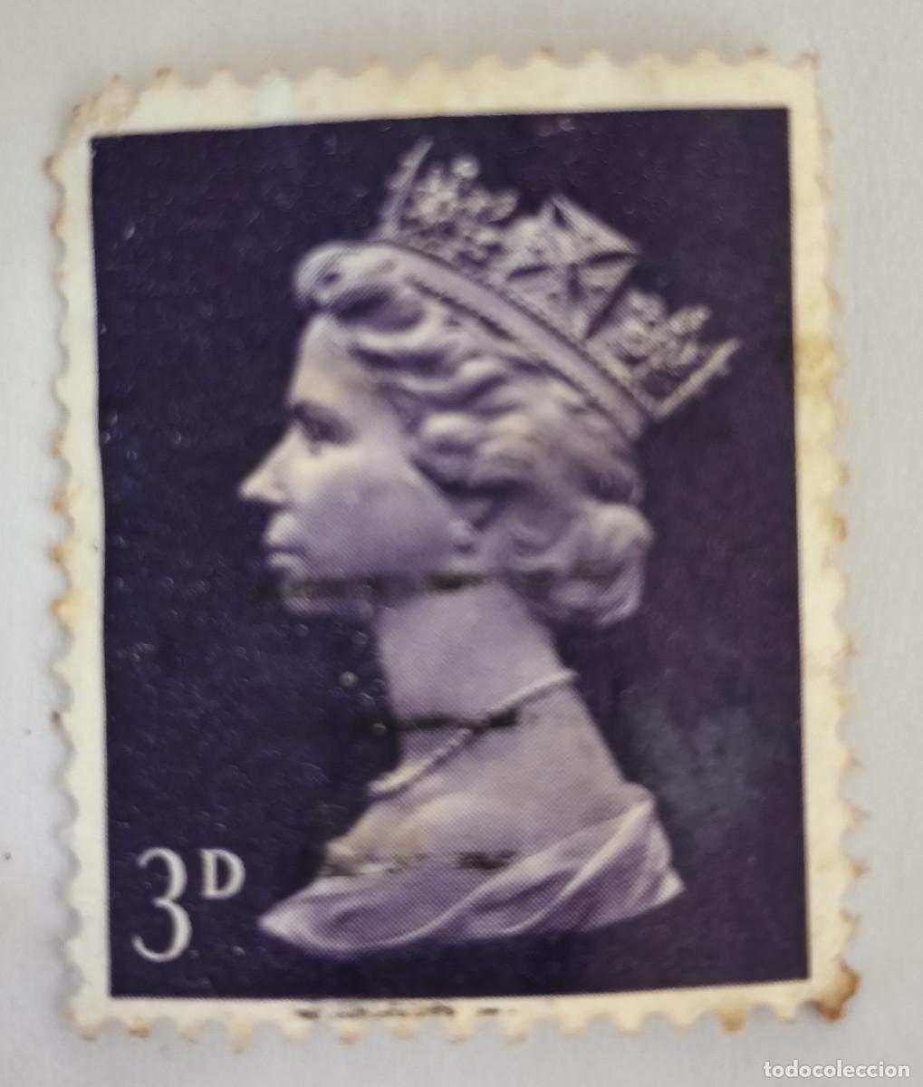 Sellos: USADO GB 1968 - Elizabet II 3 d Impreso a Maquina - Yvert 474