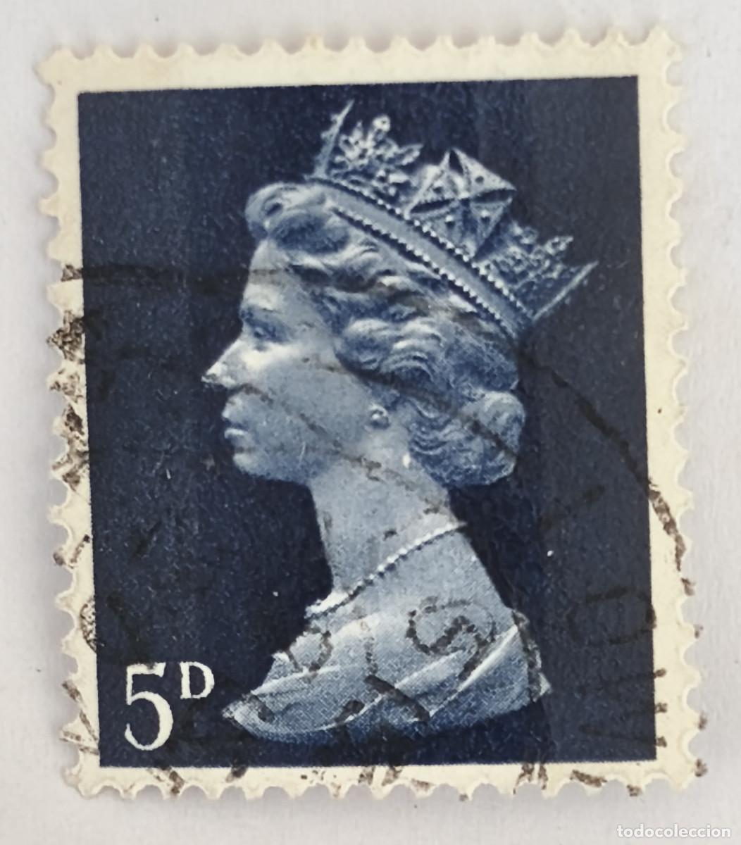 Sellos: USADO GB 1968 - Elizabet II 5 d Impreso a Maquina - Yvert 477