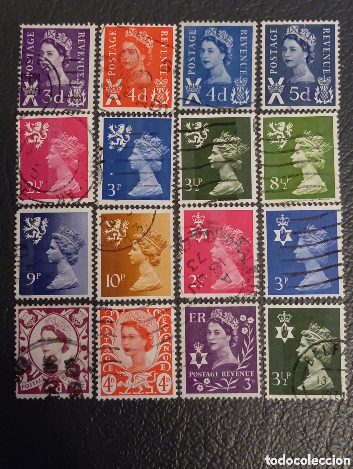 Sellos: Lote de Sellos Postales de la Reina Isabel II (A&ntilde;os 1950 - 1970)