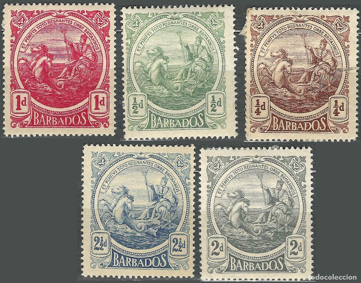 Sellos: BARBADOS/1916-8/MH/SC#127-31/ SEAL OF THE COLONY / CABALLOS