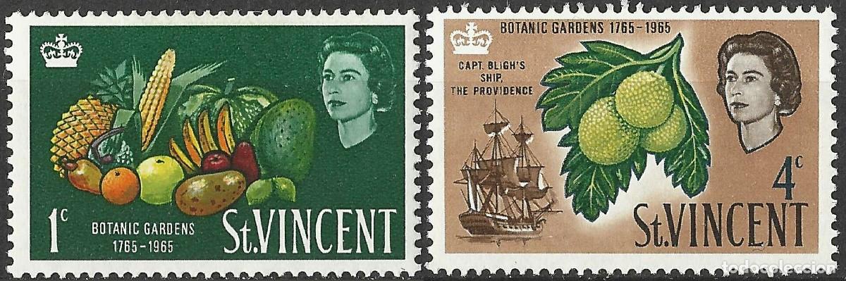 Sellos: ST. VINCENT/1965/MH/SC#220-1/ QEII/ BICENTENARIO DE LOS JARDINES BOTANICOS/ 2v/4v
