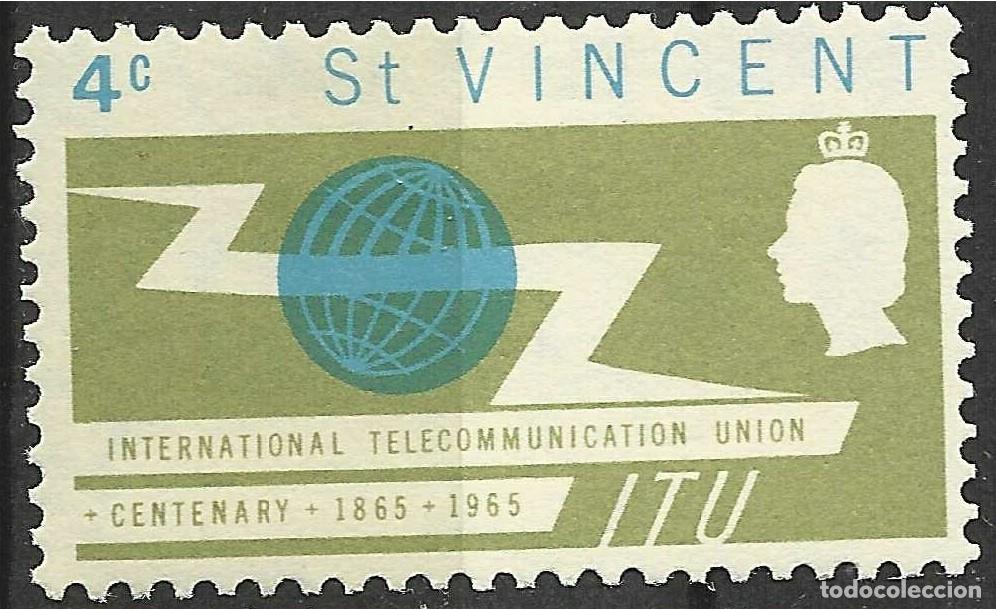Sellos: ST. VINCENT/1965/MH/SC#224/ EMISION ITU / CENTENARIO DE UNION INTERNACIONAL COMUNICACIONES / 4c
