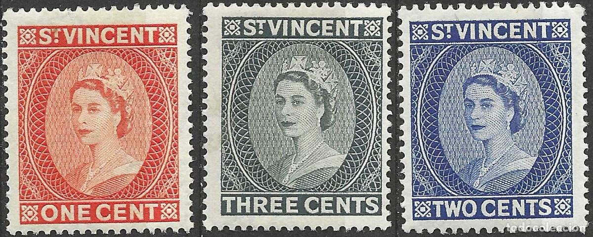 Sellos: ST. VINCENT/1955/MH/SC#186-8/ REINA ELIZABETH II/ QEII /
