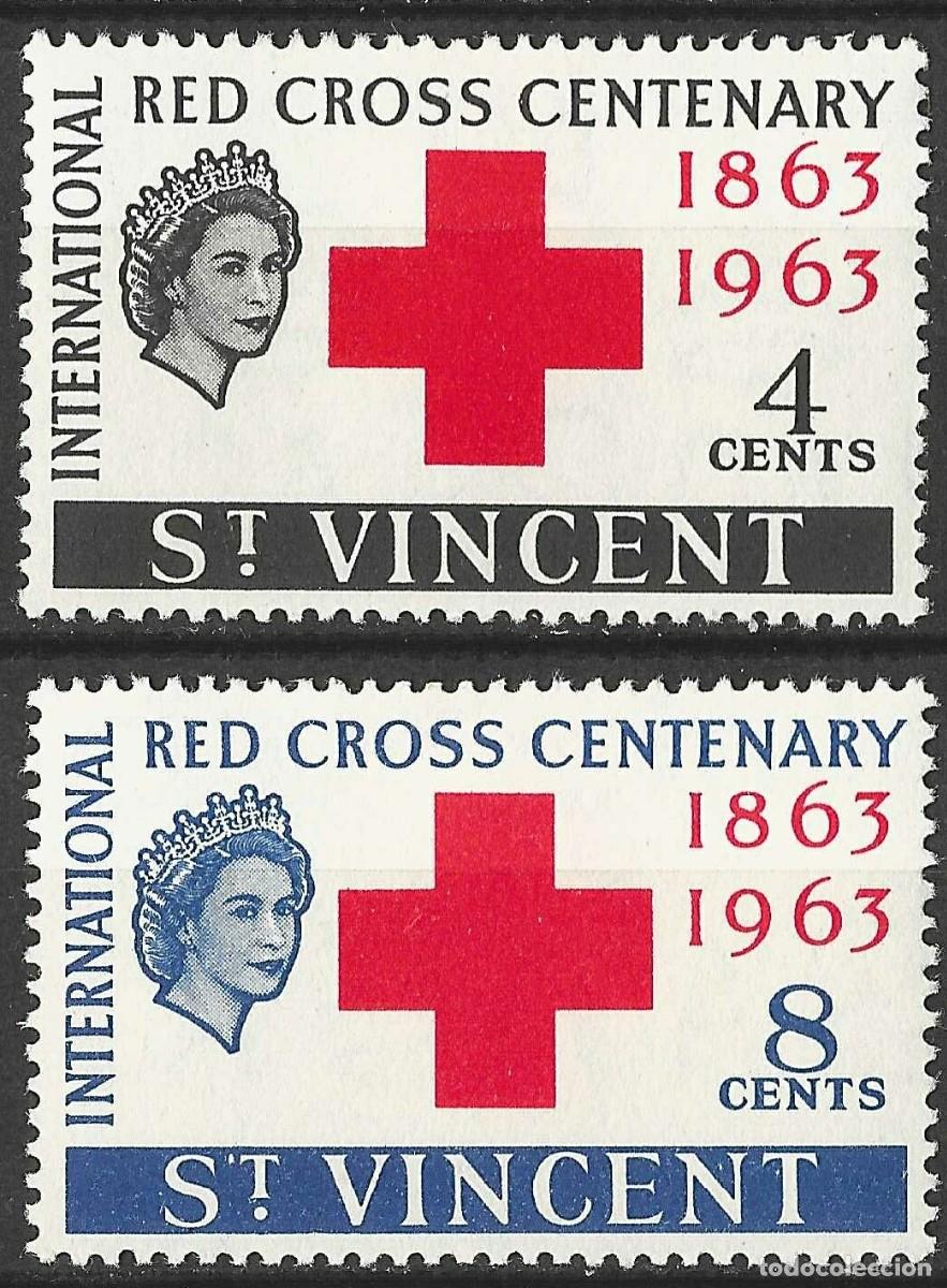 Sellos: ST. VINCENT/1963/MH/SC#202-3/ EMISION CENTENARIO DE LA CRUZ ROJA/ FULL SET
