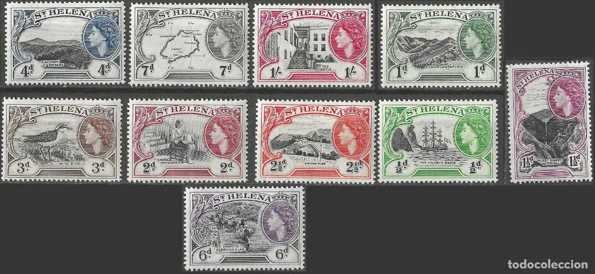 Sellos: ST. HELENA/1953/MNH/SC#140-9/ REINA ELIZABETH II / QEII / PAISAJES