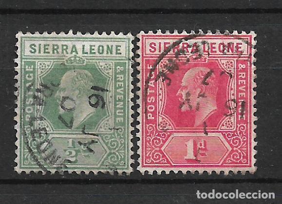 Sellos: gran breta&ntilde;a sierra leona 1907 scott 90/91 usado 1.40&euro;- 20/5