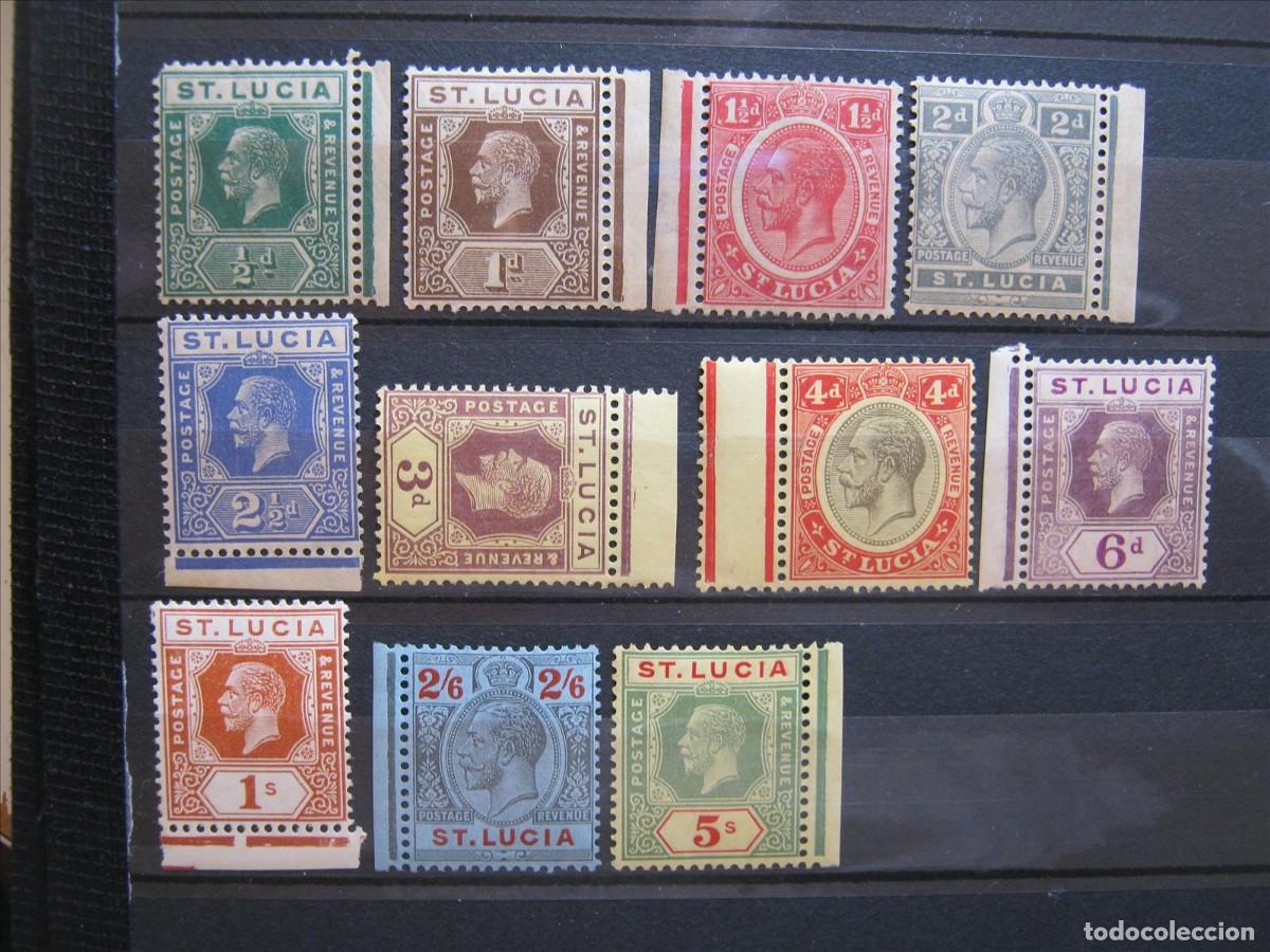 Sellos: SANTA LUC&Iacute;A COLONIA BRIT&Aacute;NICA 1921-26 SERIE YVERT 75/88 CASI COMPLETA MNH** LUJAZO.