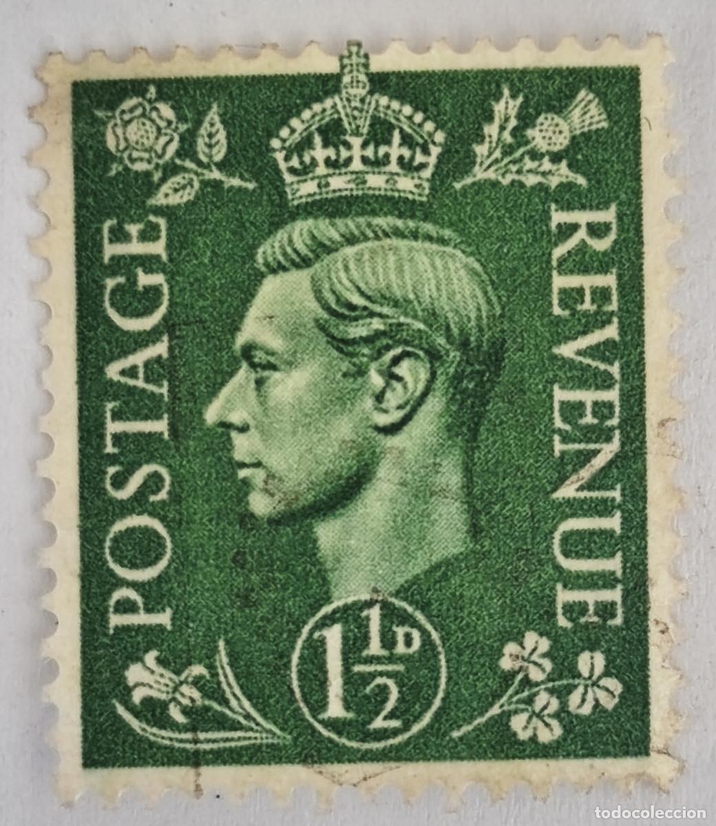 Sellos: USADO GB 1937 - Rey Jorge George VI 1/2 d - Yvert 209