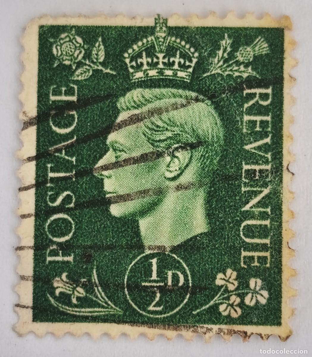 Sellos: USADO GB 1937 - Rey Jorge George VI 1/2 d - Yvert 209