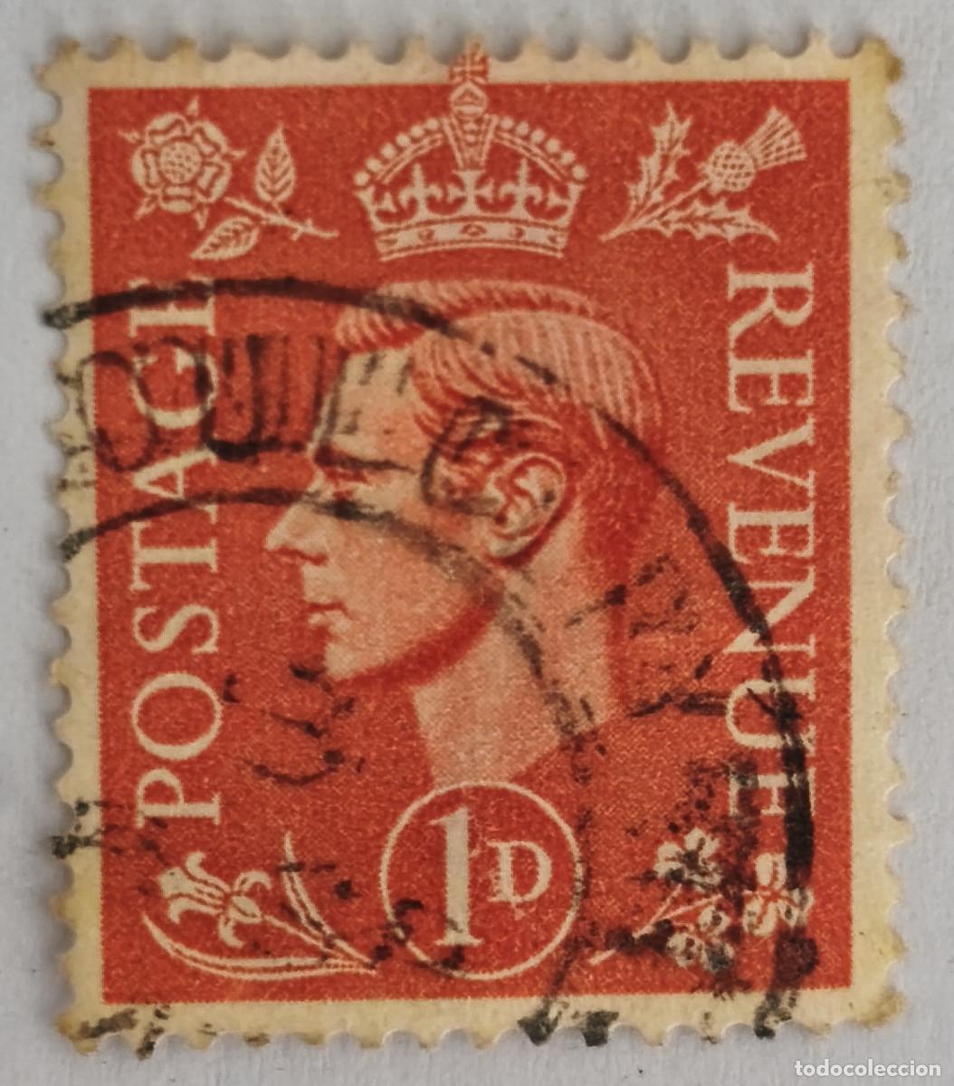Sellos: USADO GB 1937 - Rey Jorge George VI 1 d - Yvert 210