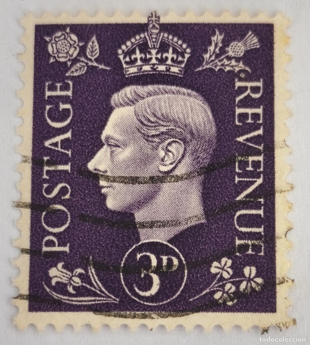 Sellos: USADO GB 1938 - Rey Jorge George VI 3 d - Yvert 214