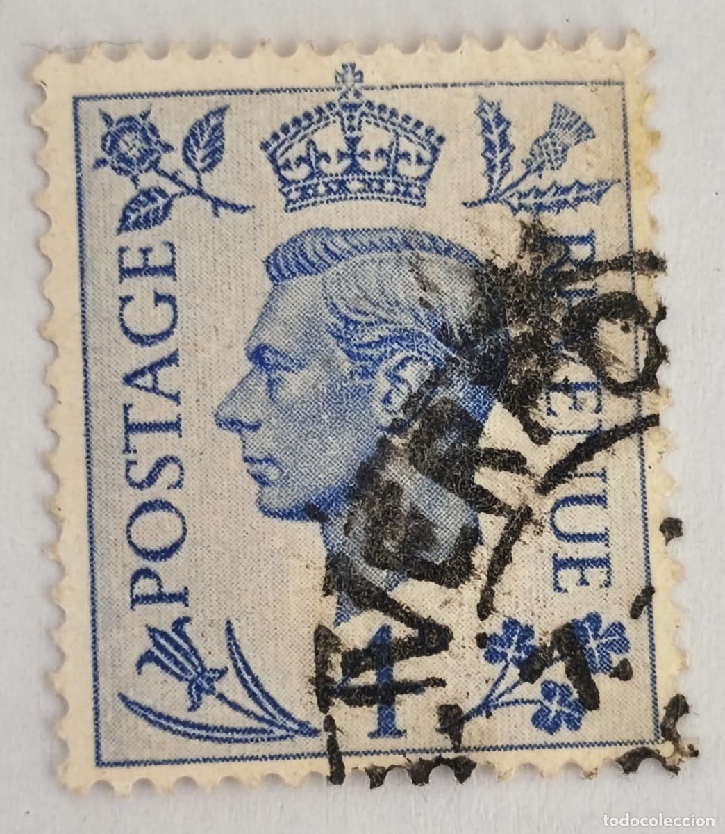 Sellos: USADO GB 1950 - Rey Jorge George VI 4 d - Yvert 250