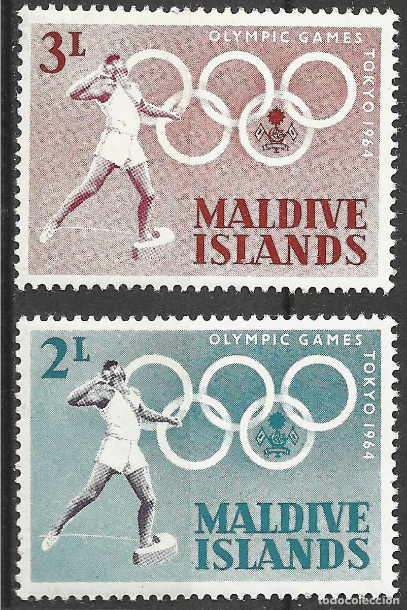 Sellos: MALDIVE ISLANDS/1964/MH/SC#139-40/ JUEGOS OLIMPICOS DE VERANO TOKYO