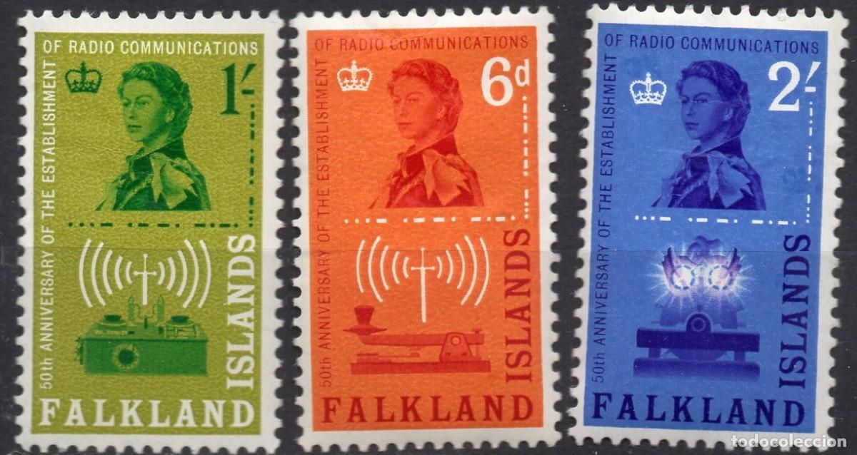 Sellos: FALKLAND ISLANDS/1962/MNH/SC#143-5/ ESTACION DE RADIO / QEII/ CODIGO MORSE/ COMUNICACIONES/ FULL SET