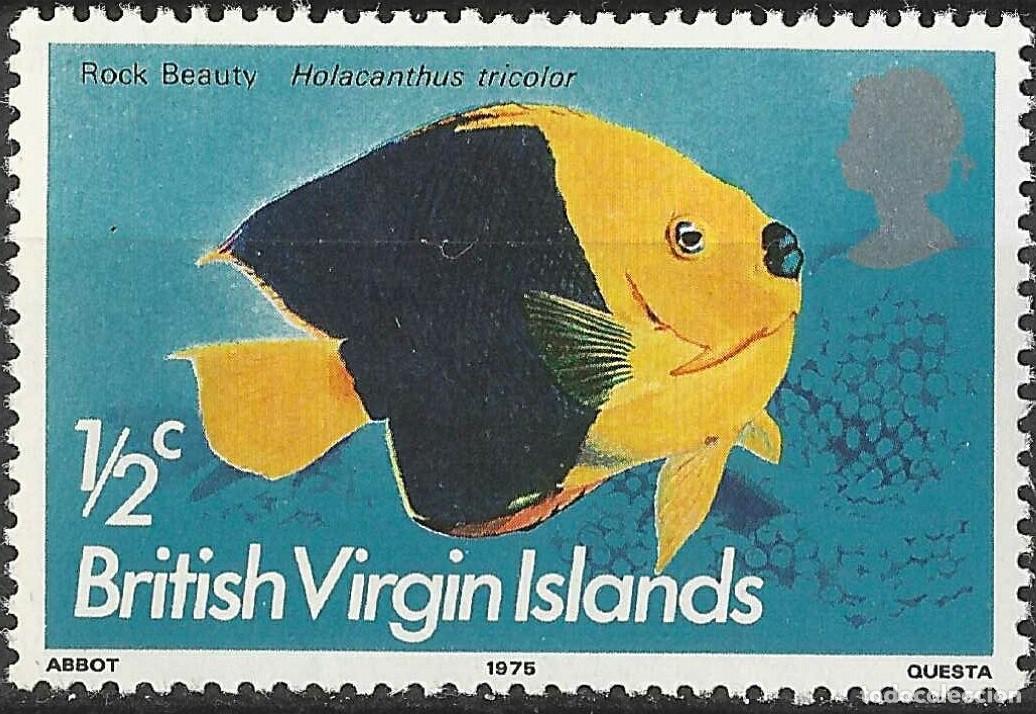 Sellos: VIRGIN ISLANDS/1975/MNH/SC#284/ PECES / 1/2c ROCK BEAUTY