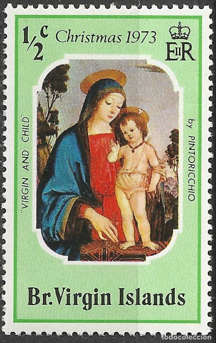 Sellos: VIRGIN ISLANDS/1973/MNH/SC#262/ NAVIDADES/ PINTURA/ VIRGEN Y NI&Ntilde;O POR BERNARDINO PINTORICCHIO
