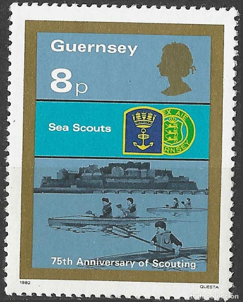 Sellos: GUERNSEY/1982/MNH/SC#246/ A&Ntilde;O DEL SCOUTING / 75&ordm;. ANIV DE SCOUTING/ BOY SCOUTS/ 8p