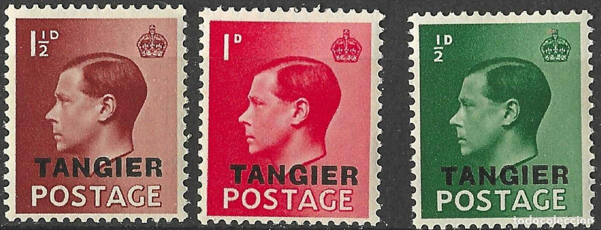 Sellos: GREAT BRITAIN OFFICES ABROAD_MORROCO/1936/MNH/SC#511-3/ REY EDUARDO VIII / KEVIII / TANGER/ FULL SET