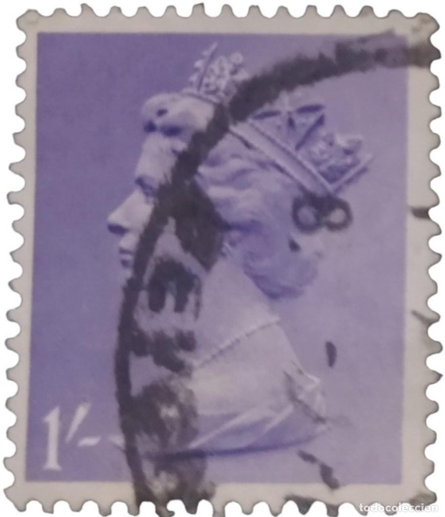 Sellos: GRAN BRETA&Ntilde;A 1968 Isabel II - 1Sh Pre-decimal Mach&iacute;n. USADO.