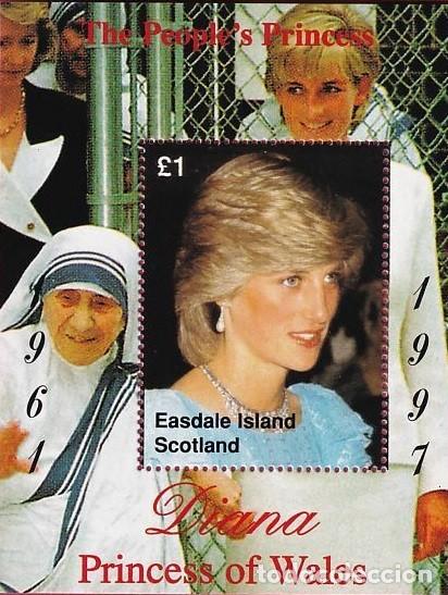 Sellos: GB LOCAL EASDALE 1987 SHEET MNH PRINCESA DIANA REALEZA ROYALTY MADRE TERESA DE CALCUTA