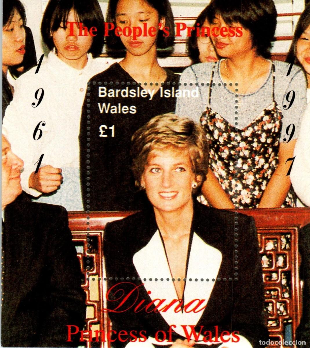 Sellos: GB LOCAL BARDSEY 1997 SHEET MNH PRINCESA DIANA REALEZA ROYALTY