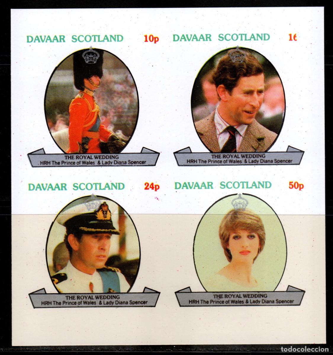 Sellos: DAVAAR ISLAND 1981 SHEET MNH IMPERF PRINCE CHARLES PRINCESS DIANA ROYAL WEDDING BODA REAL REALEZA