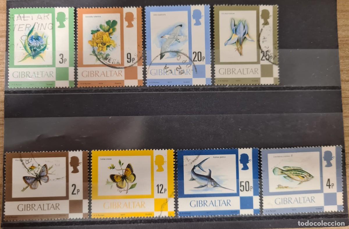 Sellos: Serie de sellos usados de Gibraltar 1977: flora y fauna