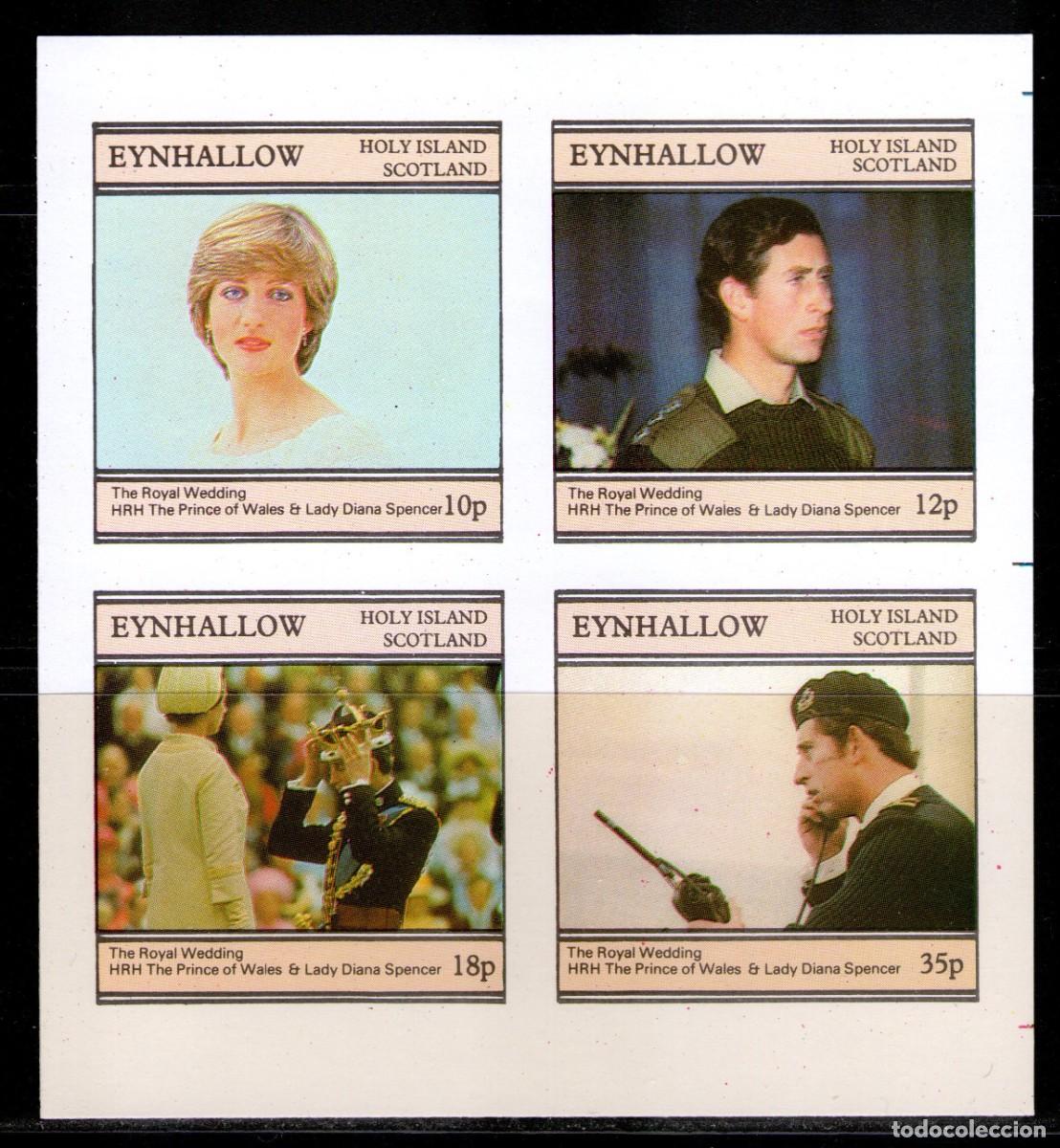 Sellos: GB LOCAL EYNHALLOW 1982 SHEET MNH IMPERF PRINCE CHARLES PRINCESS DIANA ROYAL WEDDING BODA REAL