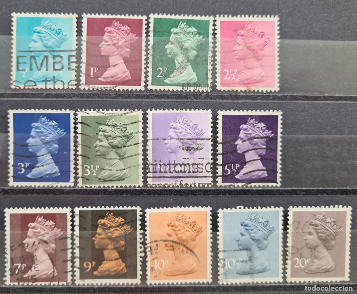 Sellos: Serie de sellos usados de Gran Breta&ntilde;a 1970-80: Elizabeth II