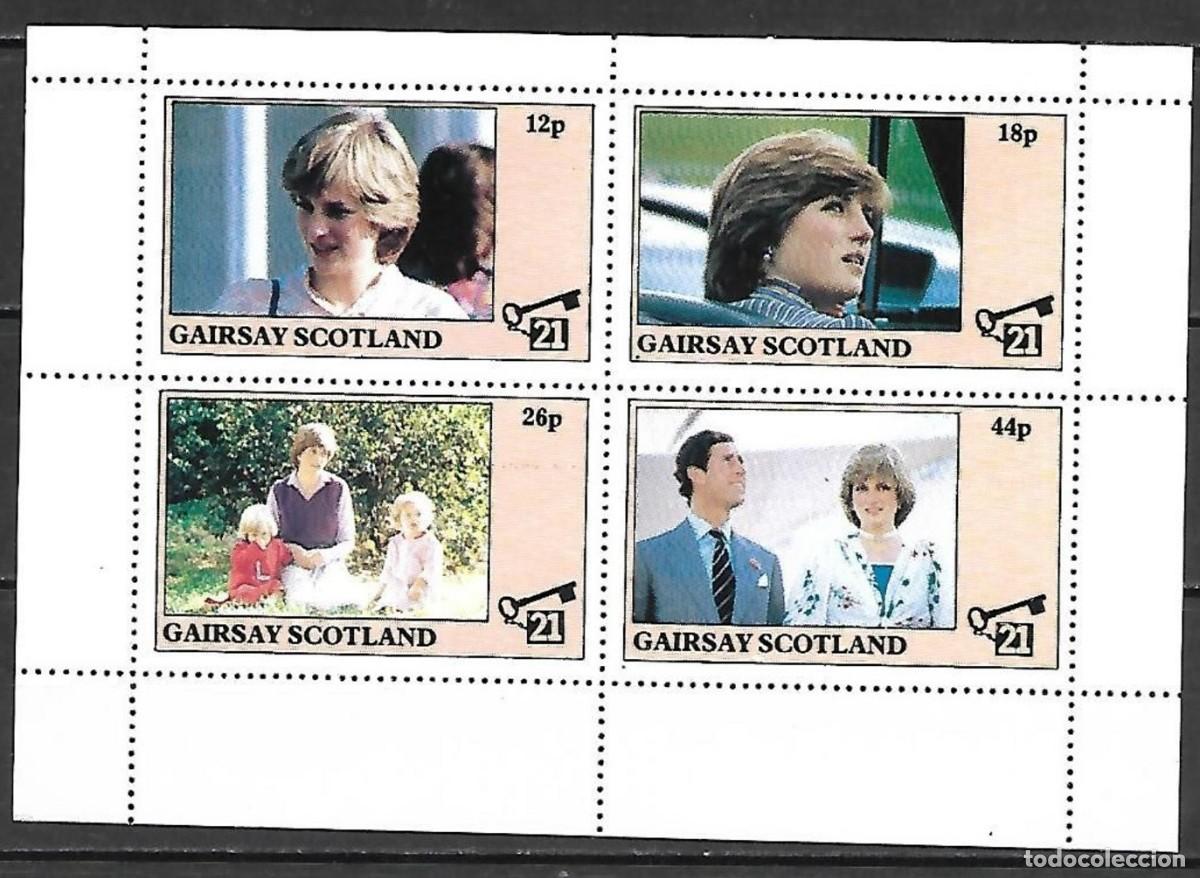 Sellos: GB LOCAL GAIRSAY 1982 SHEET MNH PRINCESA DIANA ROYALTY REALEZA