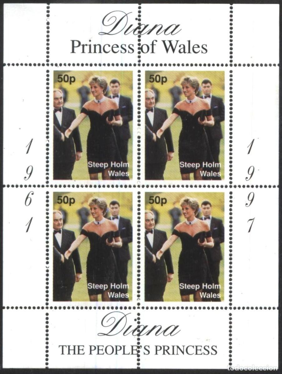 Sellos: GB LOCAL STEEP HOLM 1997 SHEET MNH PRINCESA DIANA REALEZA ROYALTY