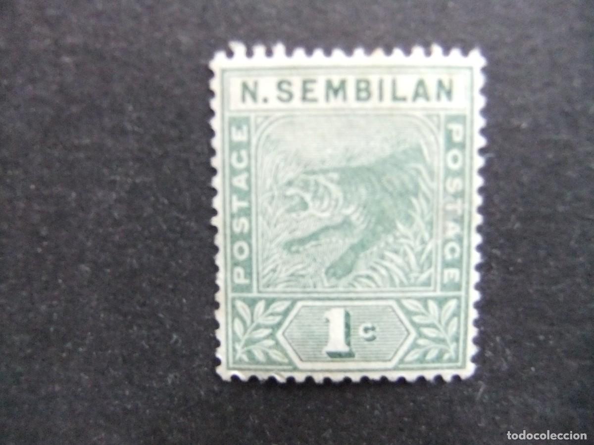 Sellos: 43 NEGRI SEMBILAN 1891 / TIGRE / YVERT 2 MH fil. CORONA CA