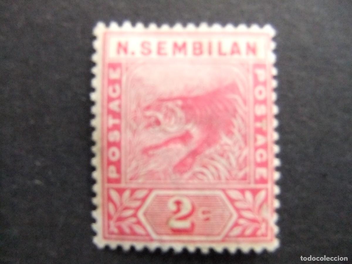 Sellos: 43 NEGRI SEMBILAN 1891 / TIGRE / YVERT 3 MH fil. CORONA CA