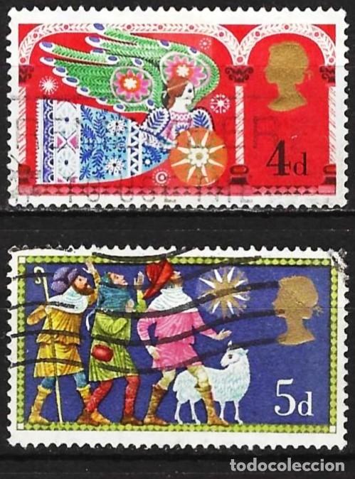 Sellos: Gran Breta&ntilde;a 1969 - Mi 532 y 533 - YT 579 y 580 - Navidad
