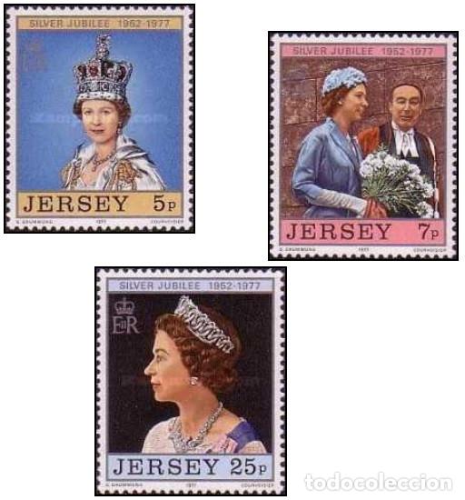 Sellos: Jersey 1977, SW151/52 &rdquo;XXV Aniv. Coronaci&oacute;n Isabel II&rdquo;./ Nuevos, sin charnela, MNH.