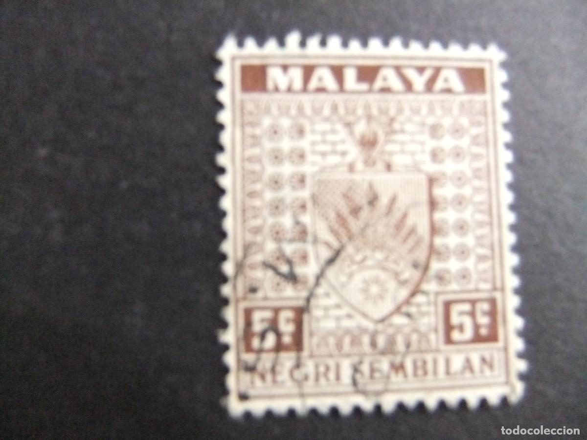 Sellos: 43 NEGRI SEMBILAN 1935 1941 / ESCUDO de ARMAS / YVERT 25 FU