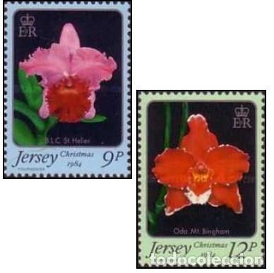 Sellos: Jersey 1984, SW334/35 &rdquo;Navidad: Orquideas&rdquo;./ Nuevos, sin charnela, MNH.