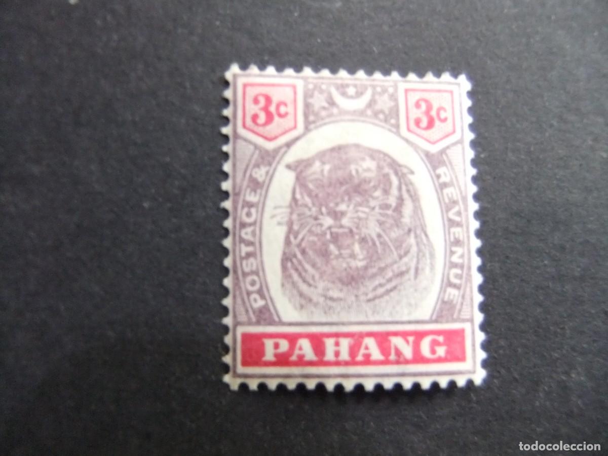 Sellos: 43 PAHANG 1895 1899 / TIGRE / YVERT 10 MH filig. corona CA dent. 14