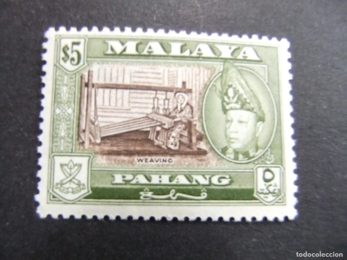 Sellos: 43 PAHANG 1957 1961 / MUJER en los TELARES y SULTAN ABOU BAKAR / YVERT 72 MNH