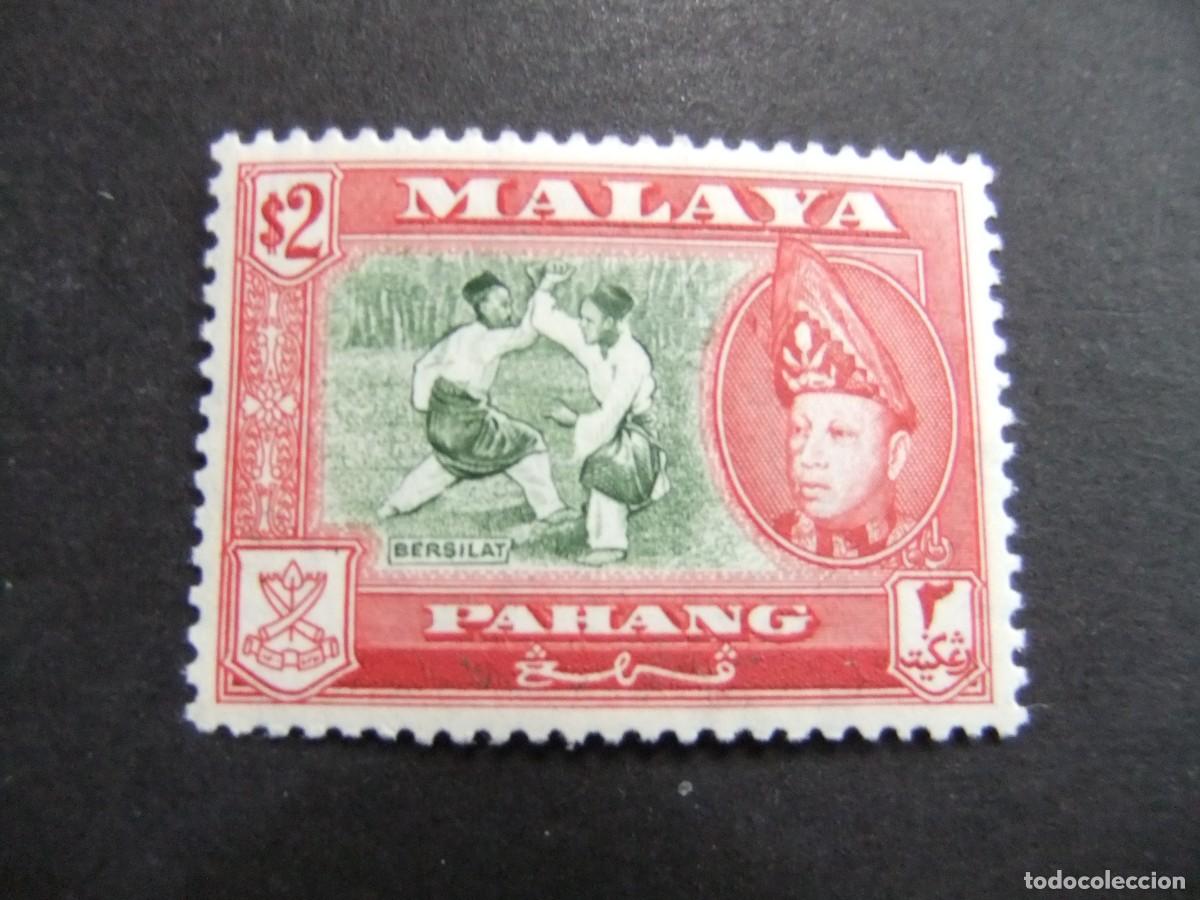 Sellos: 43 PAHANG 1957 1961 / INDIGENAS LUCHANDO y SULTAN ABOU BAKAR / YVERT 71 MNH