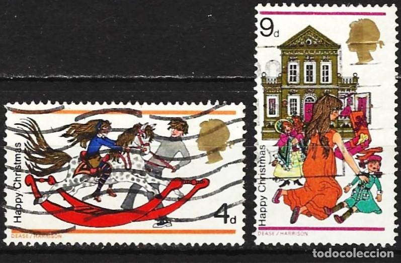 Sellos: Gran Breta&ntilde;a 1968 - Mi 493 y 494 - YT 546 y 547 - Navidad