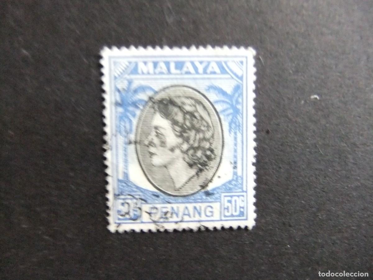 Sellos: 43 PENANG 1954 / REINA ISABEL II / YVERT 34 FU