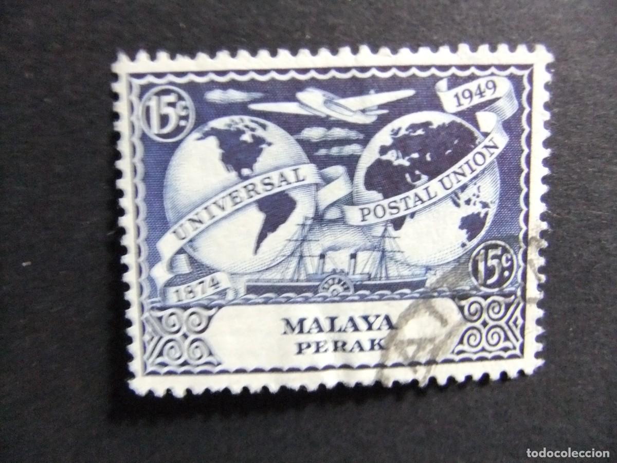 Sellos: 43 PERAK 1948 / 75 ANIVERSARIO de U. P. U. / YVERT 76 FU